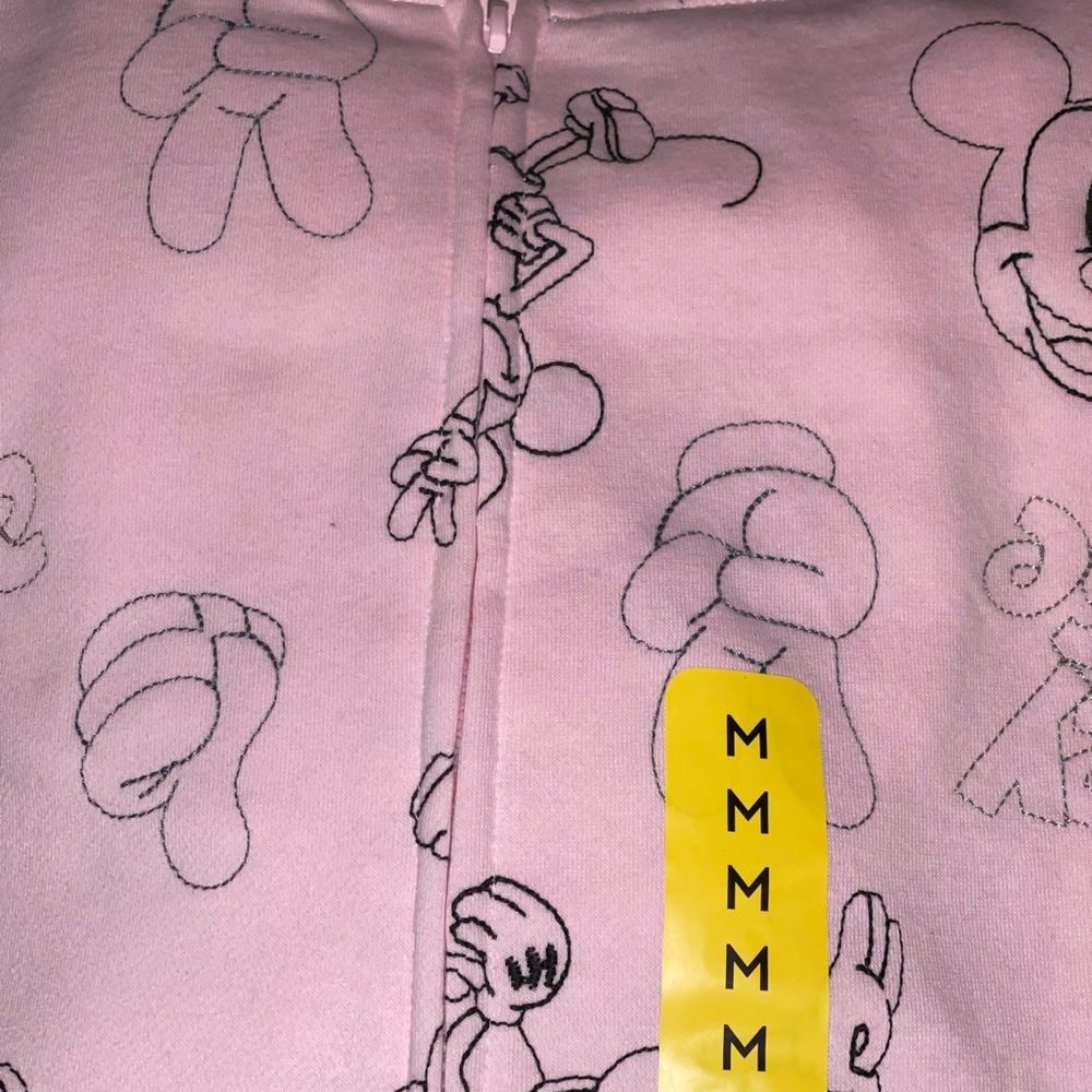 Brand New! DISNEY MICKEY MOUSE EMBROIDERED PINK HOODIE JACKET - Picture 9 of 10